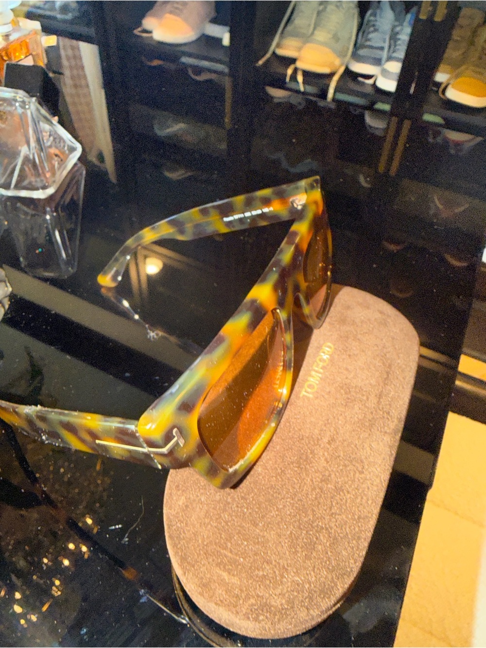 Tom Ford Tortoiseshell Frame Sunglasses with Amber Lenses - Picture 4 of 4